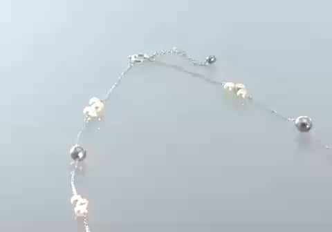 ペルラジオーネ 14Kツーカラーゴールド 黒蝶ケシパール＆ 無調色