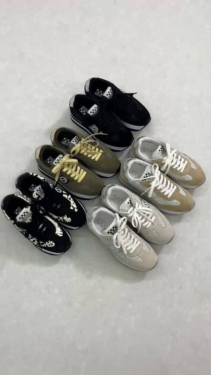 ノーネーム 牛革コンビ 軽量厚底スニーカー “フレックスジョガー