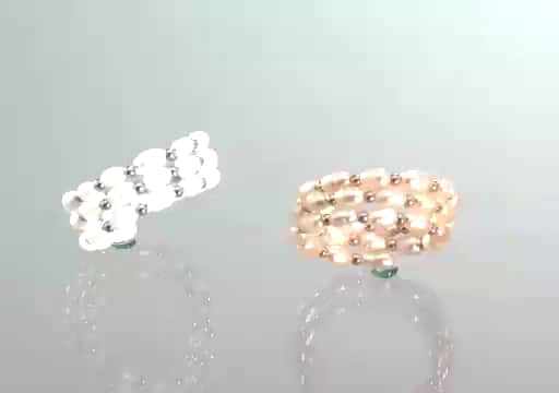 3連パールのワイヤーリング☆ カリーナ・ペルラ ステンレス 淡水パール 3連ワイヤーリング