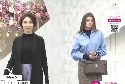 天使の綿シフォン モックネック リバーシブル 二重長袖プルオーバー