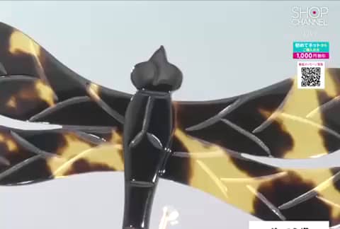 べっこう堂 本べっ甲茨布＆ 無地 トンボモティーフ ブローチ