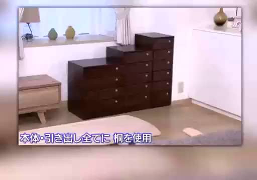 6段＞天然木桐材で軽量！ 組み立て不要 全段カギ付 リビングチェスト