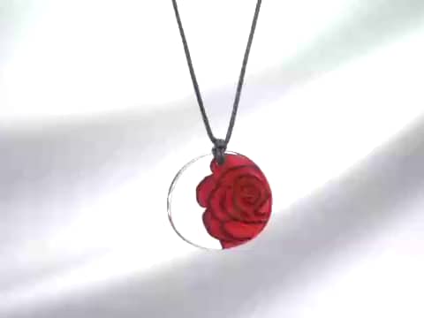 シスカ レジン レッドローズ ロングコードネックレス- ショップチャンネル
