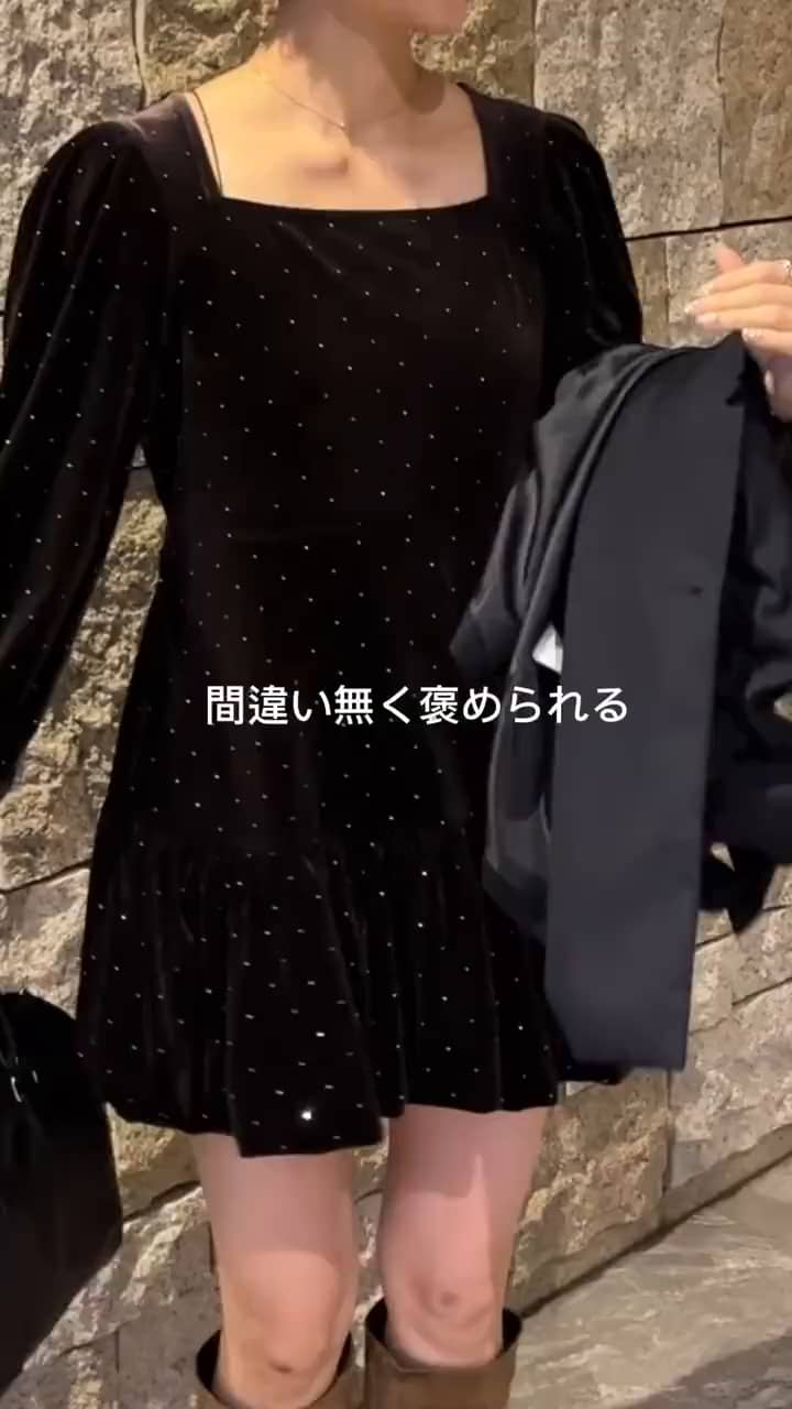 結婚式/オケージョン】ベロアスタッズミニワンピース | Kastane