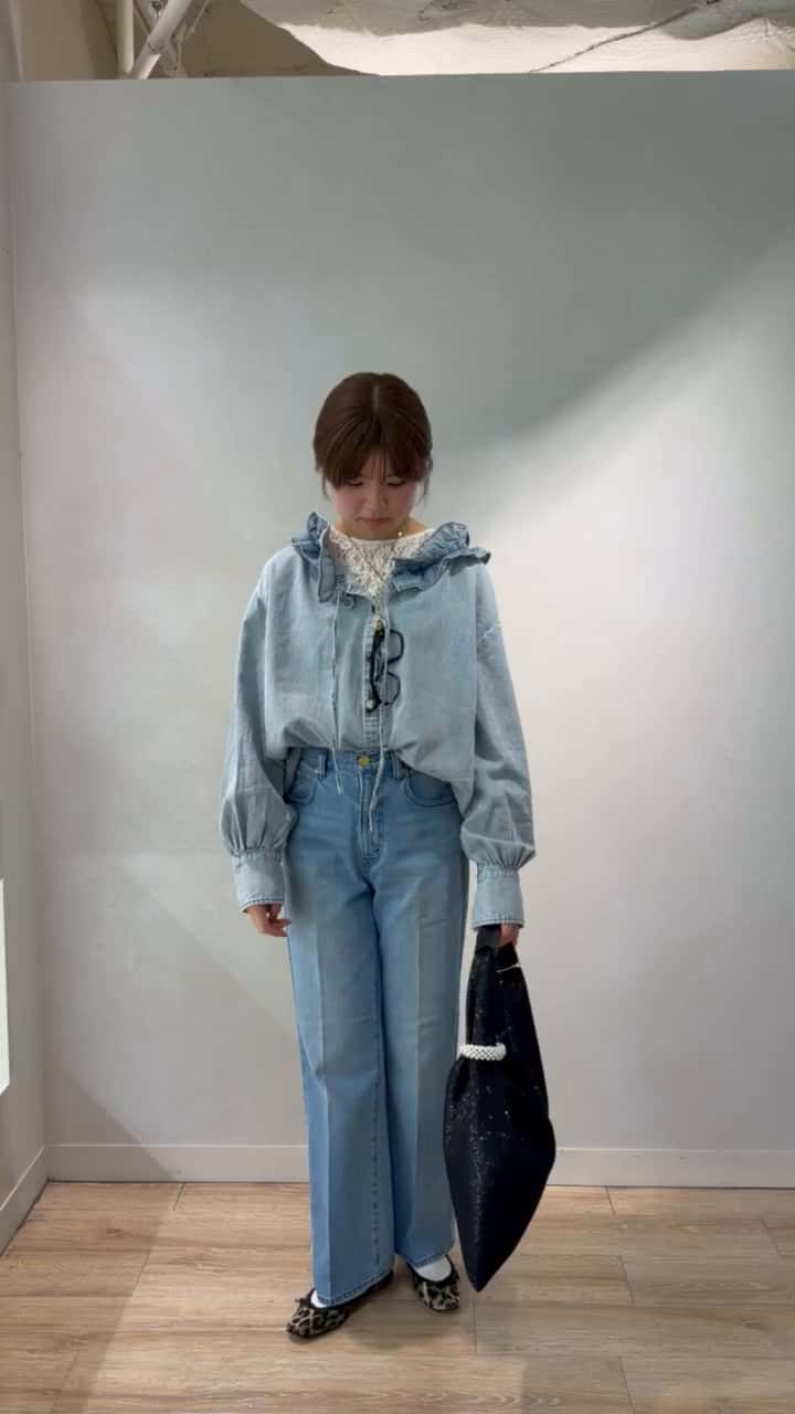RM denim】フリルギャザーデニムブラウス | NOLLEY'S(ノーリーズ