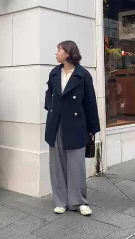 ウール混ミドル丈Pコート | FREDY & GLOSTER(フレディ アンド