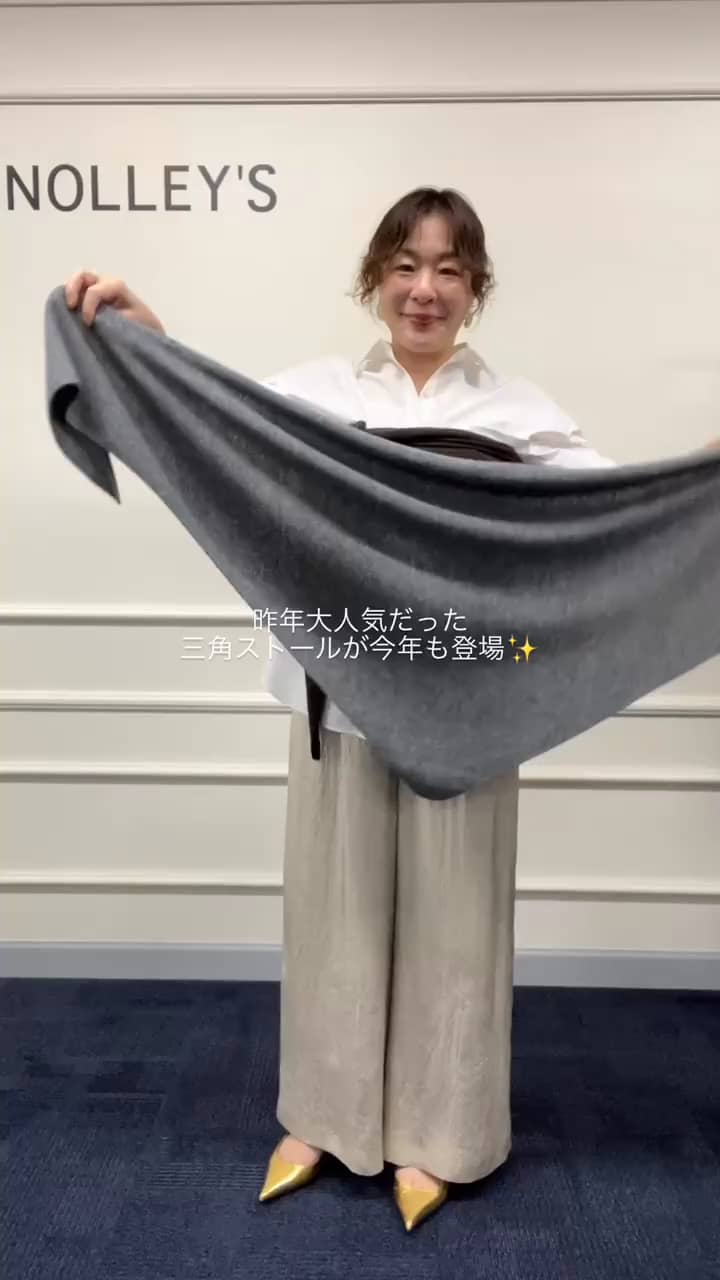 手洗い可能》カシミヤ混三角ストール | NOLLEY'S(ノーリーズ
