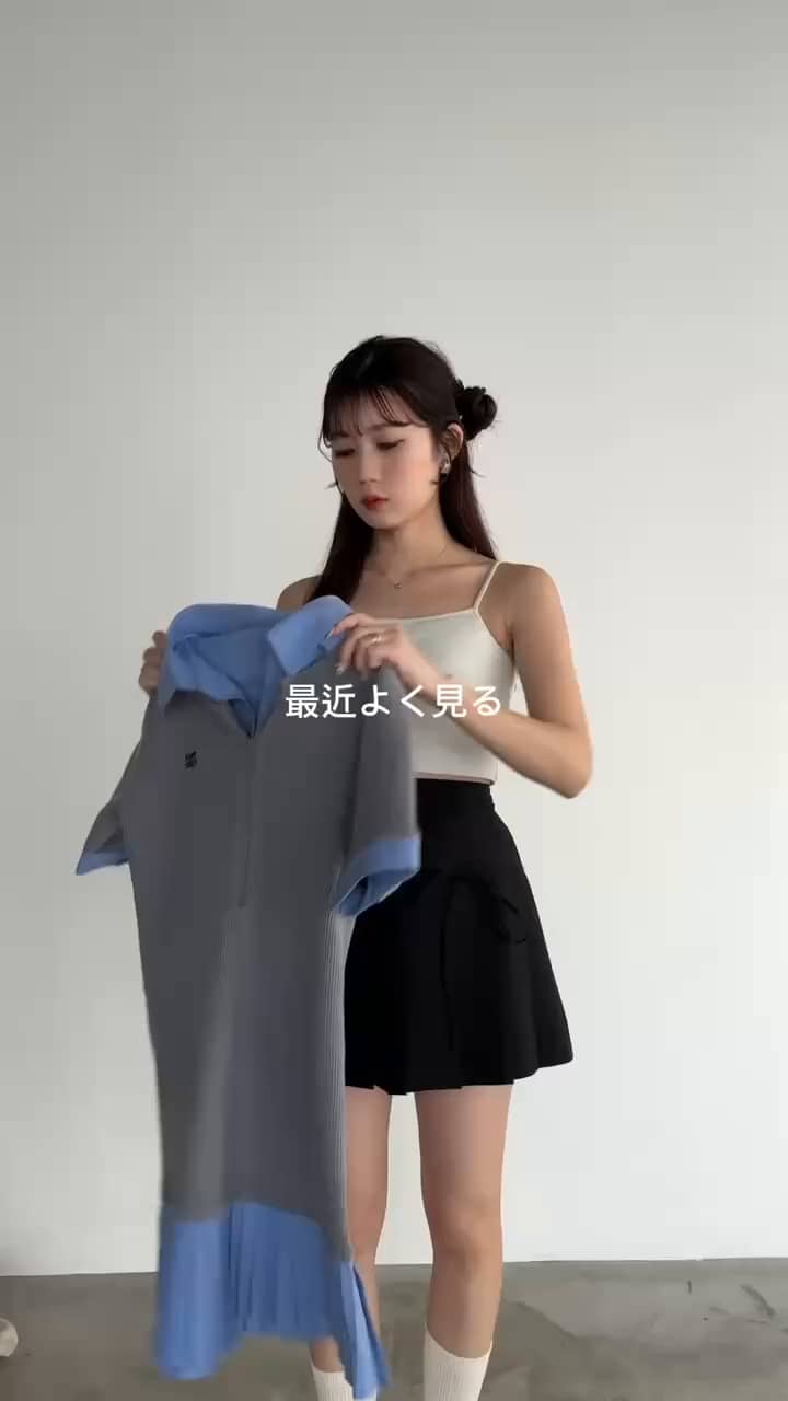 Nono企画】ドッキングプリーツ半袖ワンピ | one after another