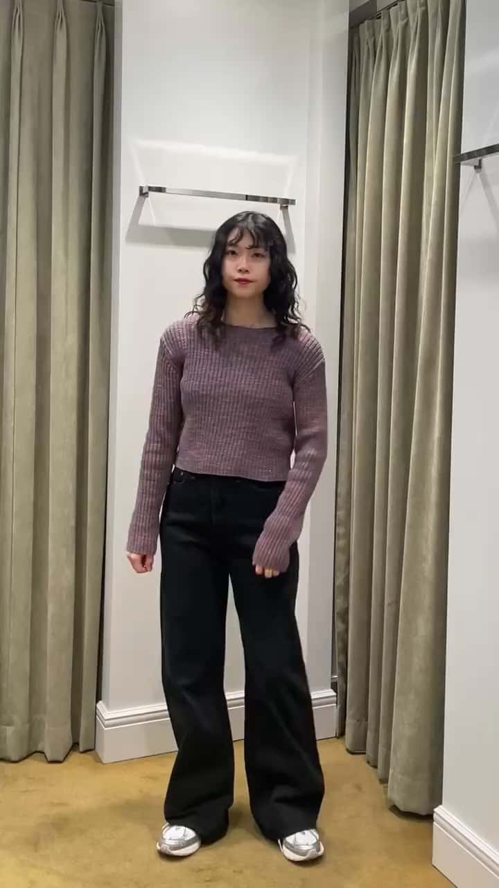 ミックスカラー ワイドリブ ニット プルオーバー ―ウォッシャブル―