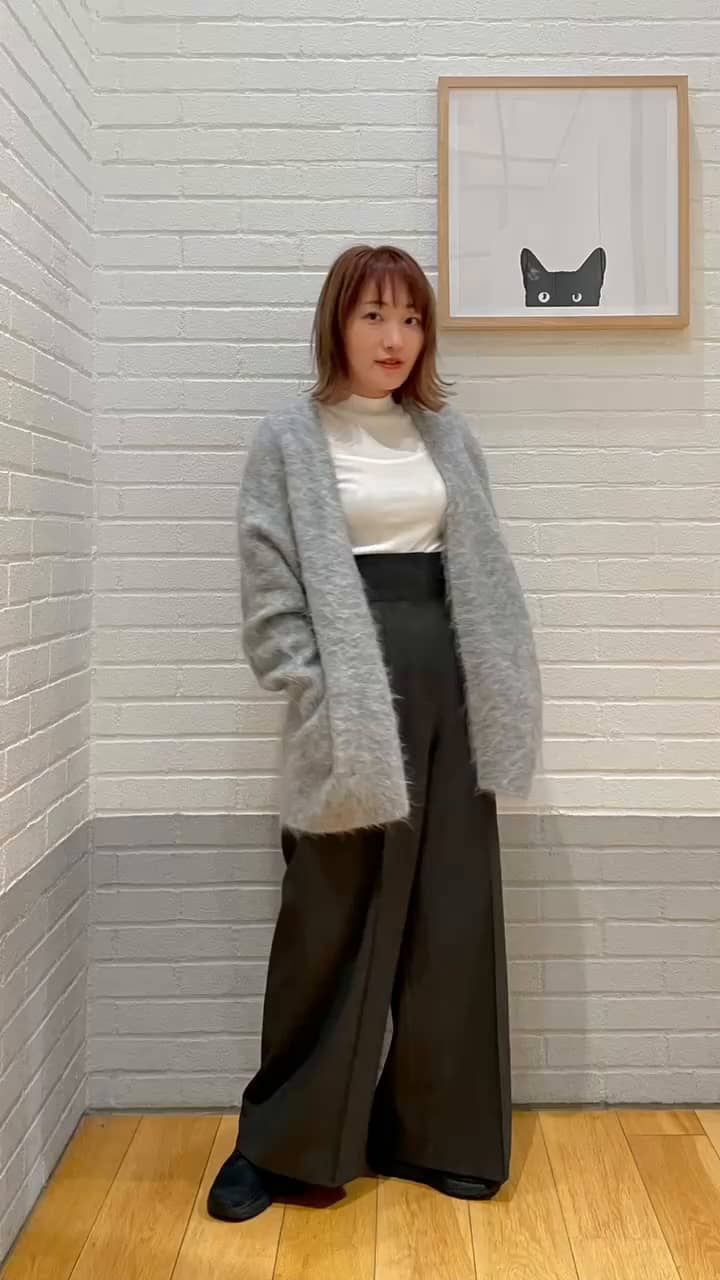アルパカミックス シャギー ガウン ニット カーディガン
