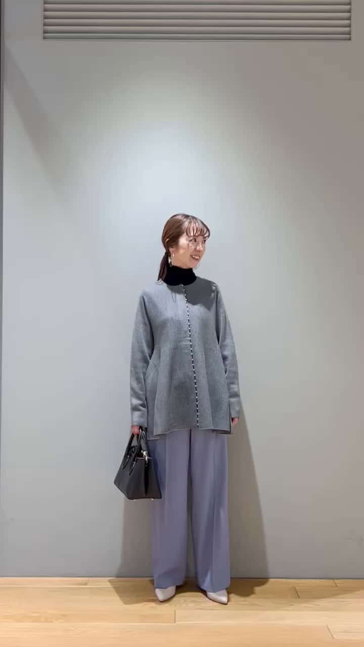 フェイクパールペプラム プルオーバー カーディガン