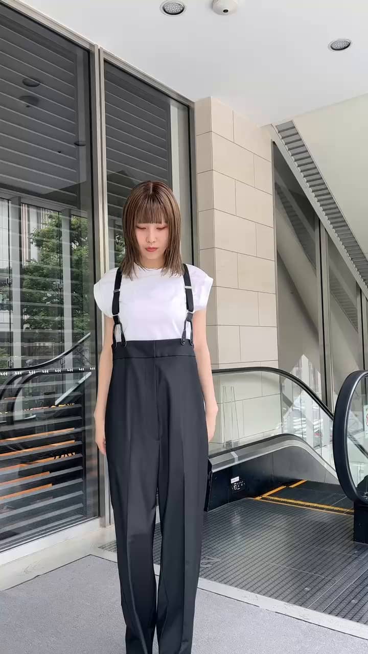 H＞GABA HIGH WAIST SUSPENDERS PANTS - サロペット・オーバーオール