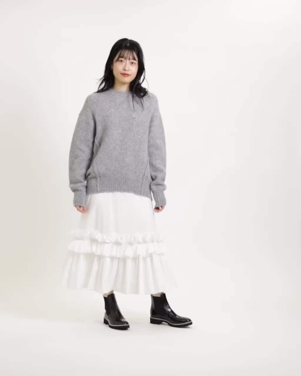 サイドゴア チェーン ショートブーツ