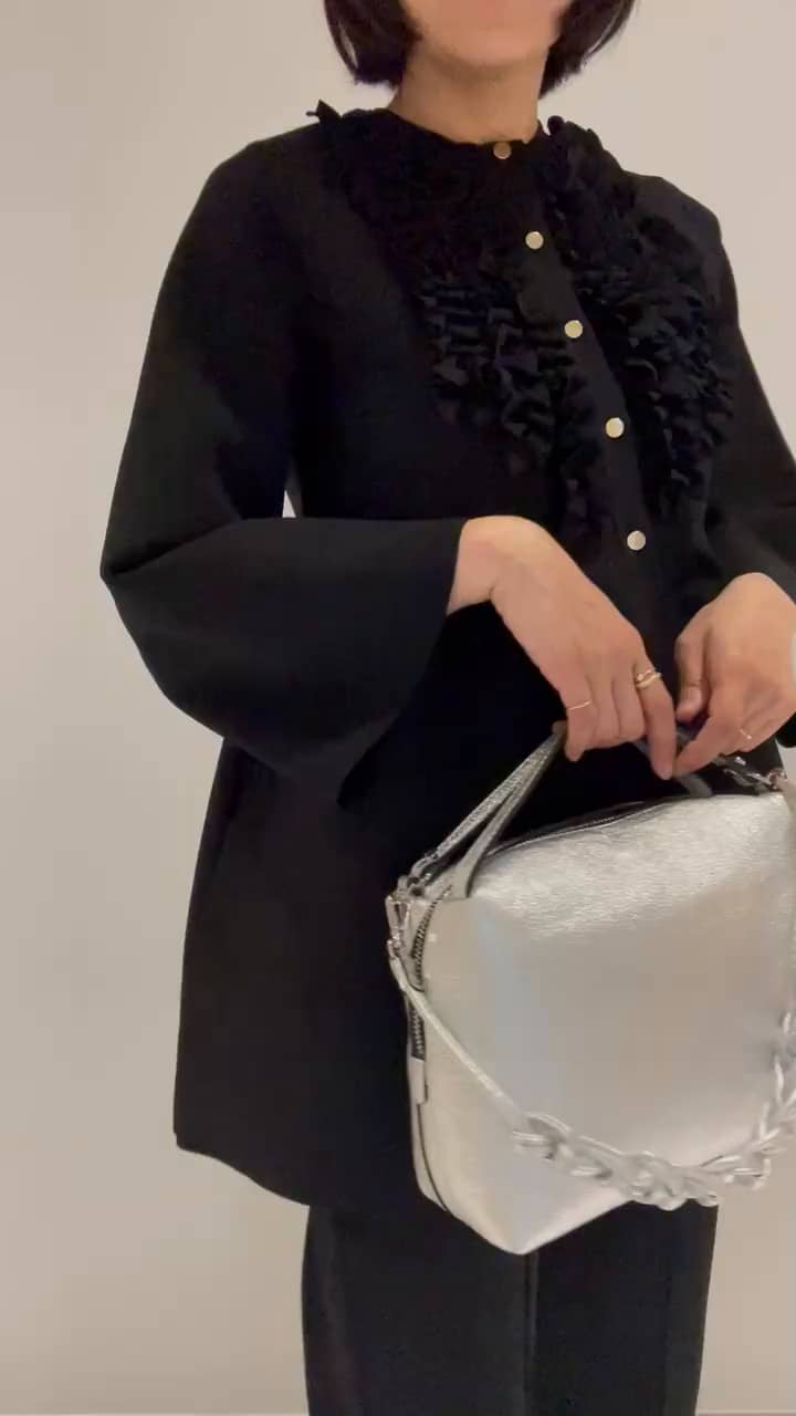 ピンタック クロップド フレア ニットパンツ