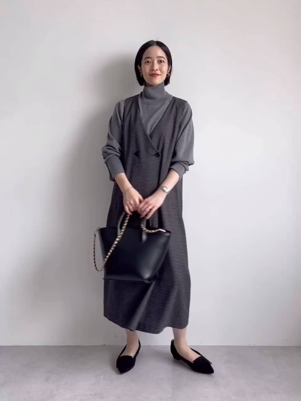 WEB限定】ポインテッド キルト フラットシューズ（1.5cmヒール