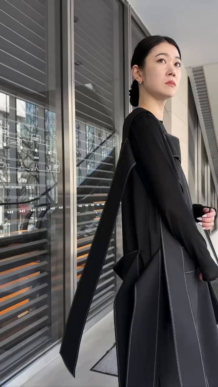 ショップレビュー ランキング WHITE ハイク HYKE STITCH ブラック DRESS ワンピース