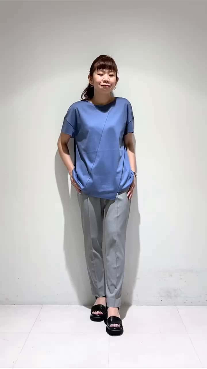 洗える／UVケア／接触冷感／SETUP可能】千鳥柄タックテーパード
