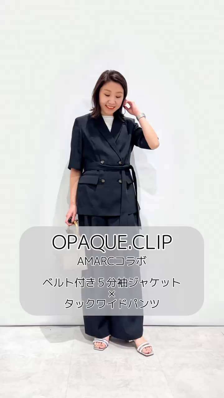 大草直子さんコラボ】ベルト付き5分袖ジャケット（テーラードジャケット） | OPAQUE.CLIP（オペークドットクリップ）| ワールド  オンラインストア | WORLD ONLINE STORE