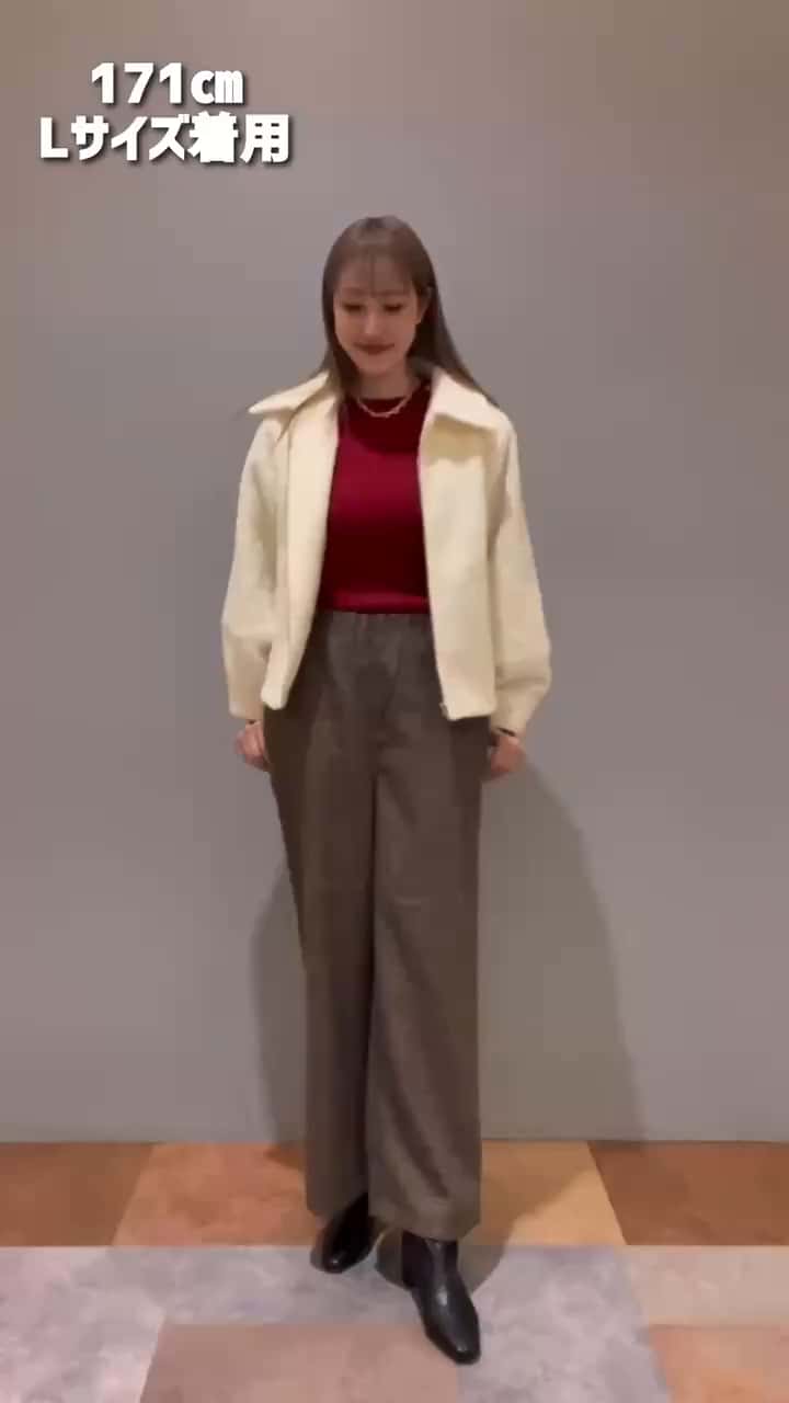 すっきりシルエット】グレンチェックワイドパンツ/洗える（フル