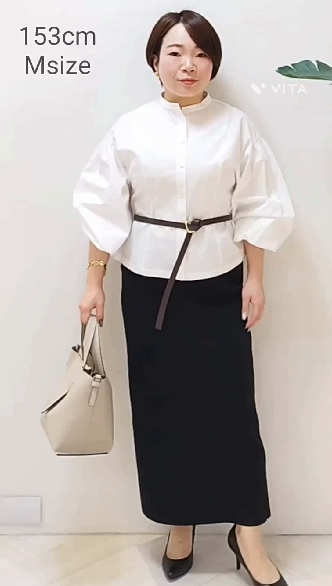 体型カバー】タイプライター ボリュームスリーブシャツ（シャツ