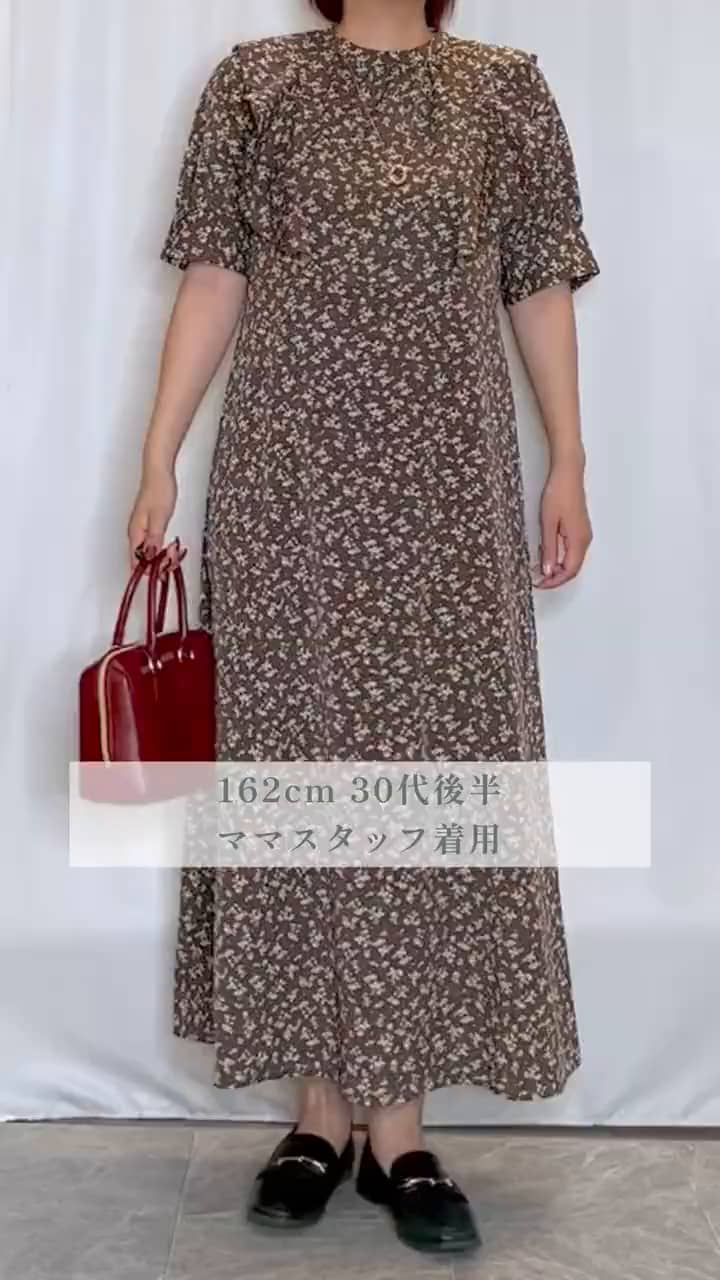 S-LL】クラシカルな 花柄ワンピース（マキシ・ロングワンピース