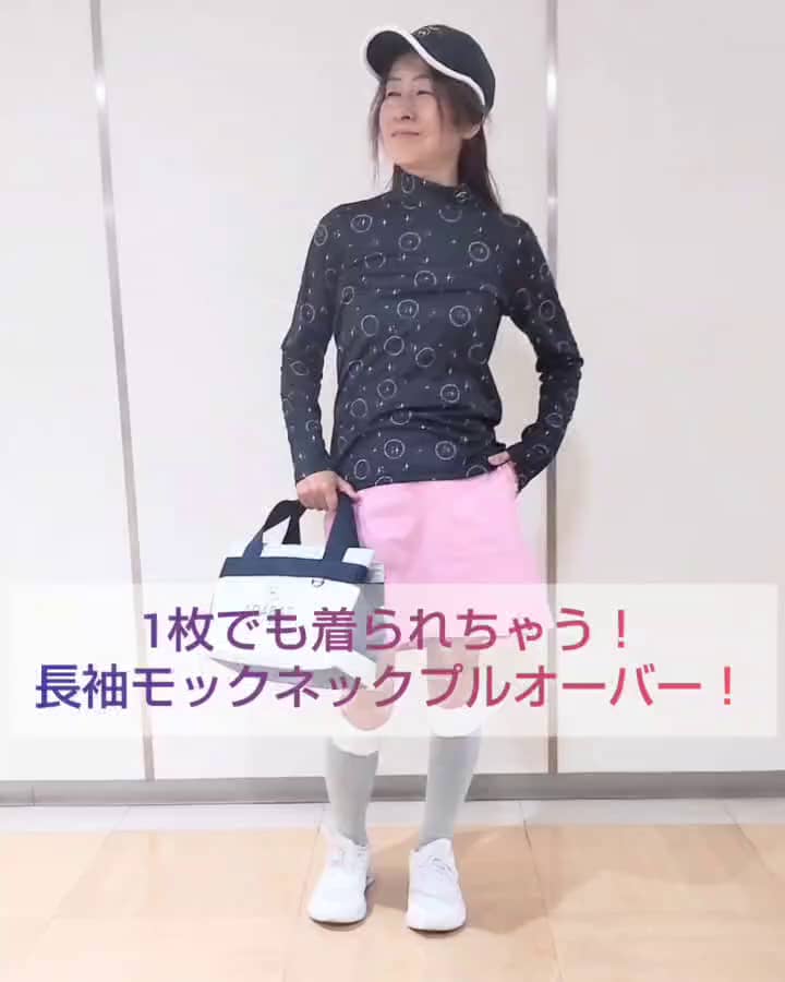 tシャツ UVカット ロゴドットプリント長袖モックネックT レディース UVカット ロゴドットプリント長袖モックネックT[品番