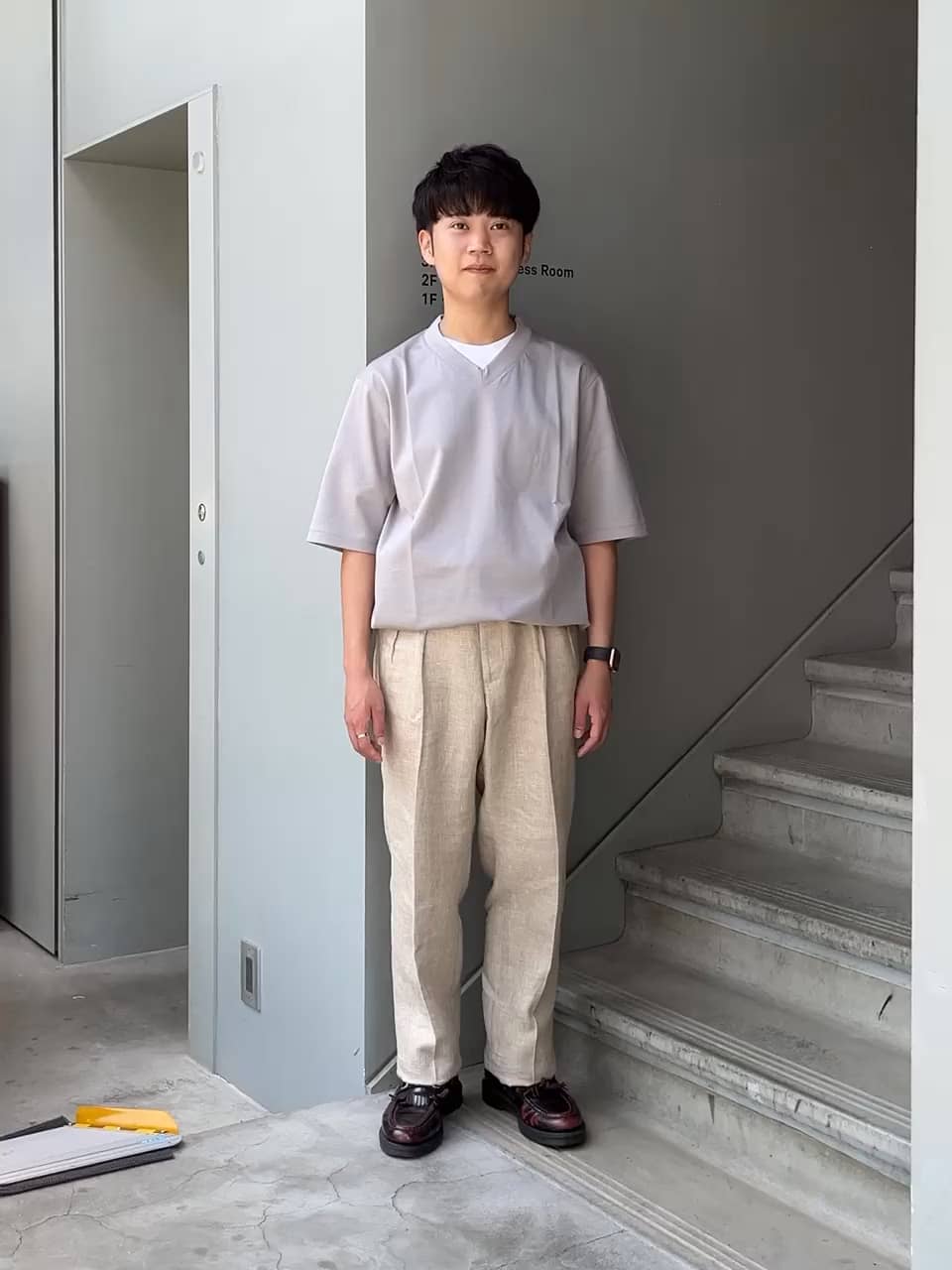 ポジャギ　140×80 大判サイズ　リネン 7分袖 アソートリネン混シャツ（カジュアルシャツ） | tk.TAKEO