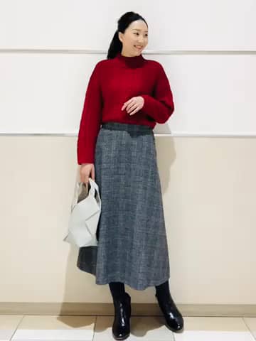 洗える】起毛グレンチェックスカート(XS~L)(ミモレスカート 洗える】起毛グレンチェックスカート(XS~L)(ミモレスカート