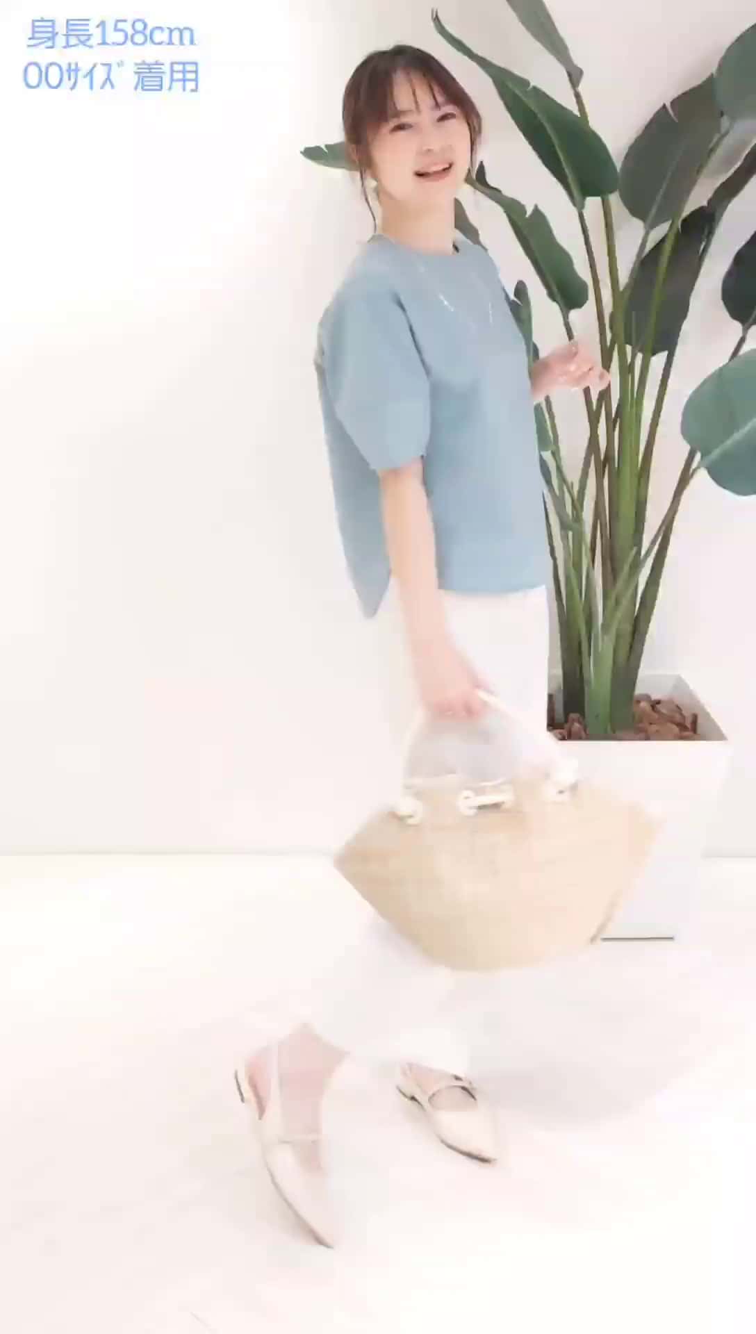 夏も快適素材／洗える／ストレッチ】オックス素材ワイドパンツ