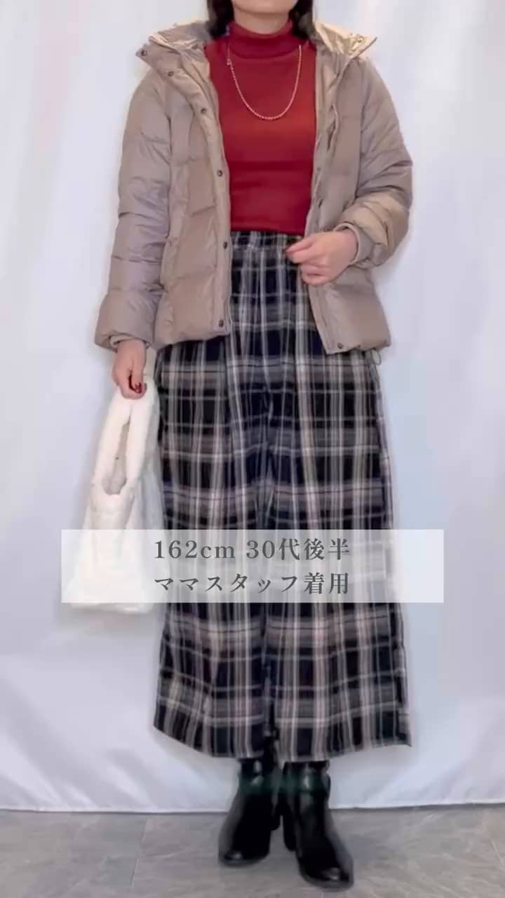 大人が着たい 微起毛 チェック柄ガウチョパンツ（6～9分丈パンツ