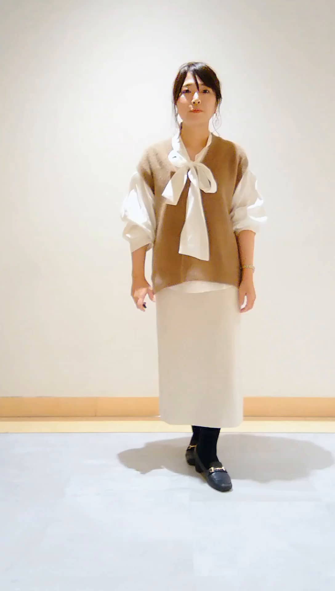 フォックス混】ゆるシルエットヘアリーニットベスト（ニット/セーター