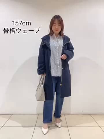 E‐QUALITY/SALE/洗える】ロングタフタコート（フーデットコート