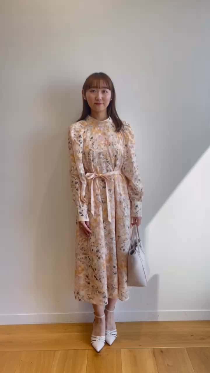 ≪美人百花掲載≫ 水彩フラワータックワンピース【イージーケア