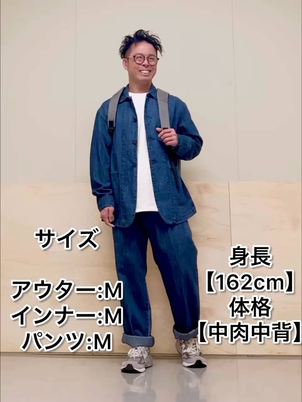 wudge boy】デニム カバーオール&ハーフパンツ（青セットアップ）