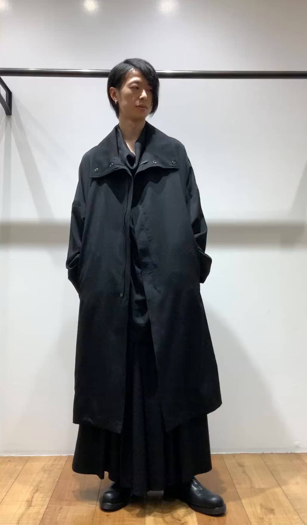 【美品】Y's ワイズ　ウールギャバロングコート　KIMONOシリーズ 美品】Y's ワイズウールギャバロングコートKIMONOシリーズ