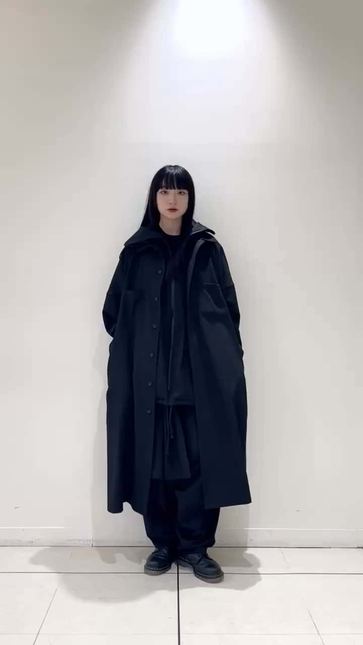 MULTI-POCKET LONG WOOL GABARDINE SHIRT(XS Black): Yohji Yamamoto