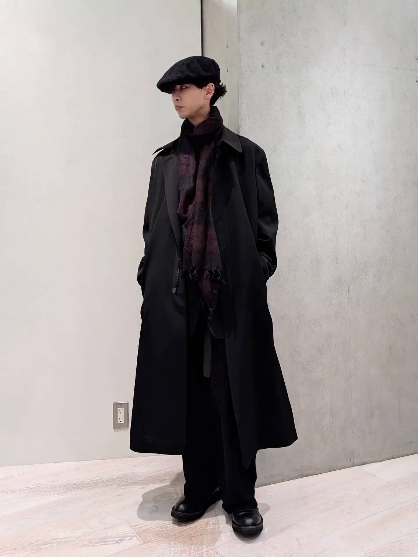 COMING SOON  yohji Yamamoto  紺色コットンマフラー THE SHOP YOHJI YAMAMOTO