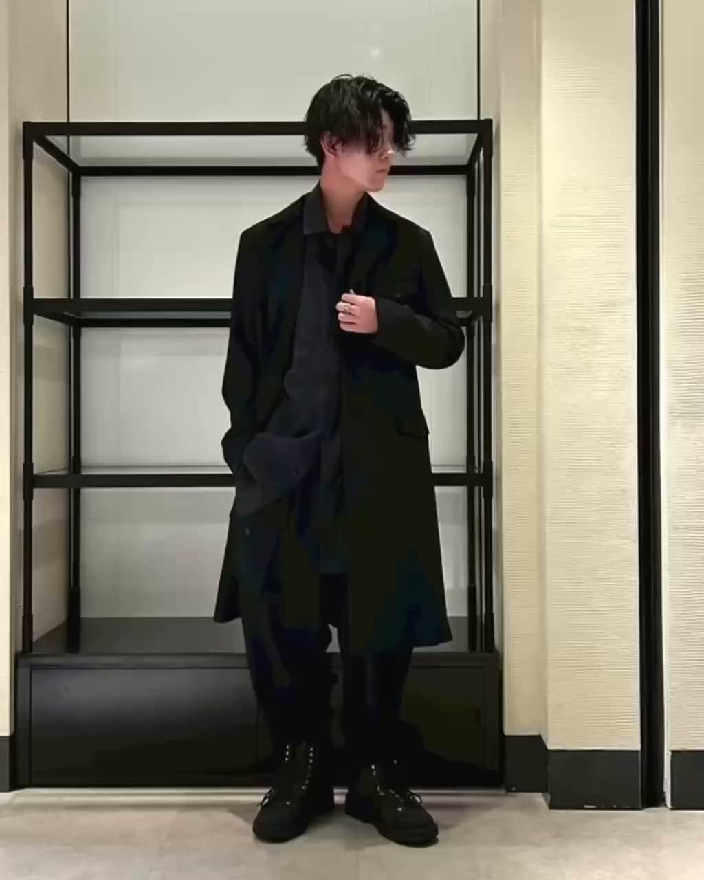 Youji Yamamoto REGULATION/ジャンプスーツ・メンズ B YOHJI YAMAMOTO Cow Skin Patch Jumpsuit | HUES 福岡セレクト