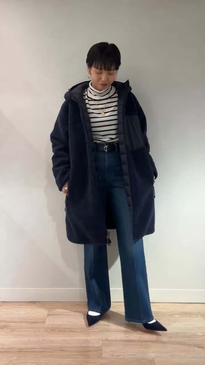 ◇【WEB限定】【TAION/タイオン】別注ボア×ダウンフードコート