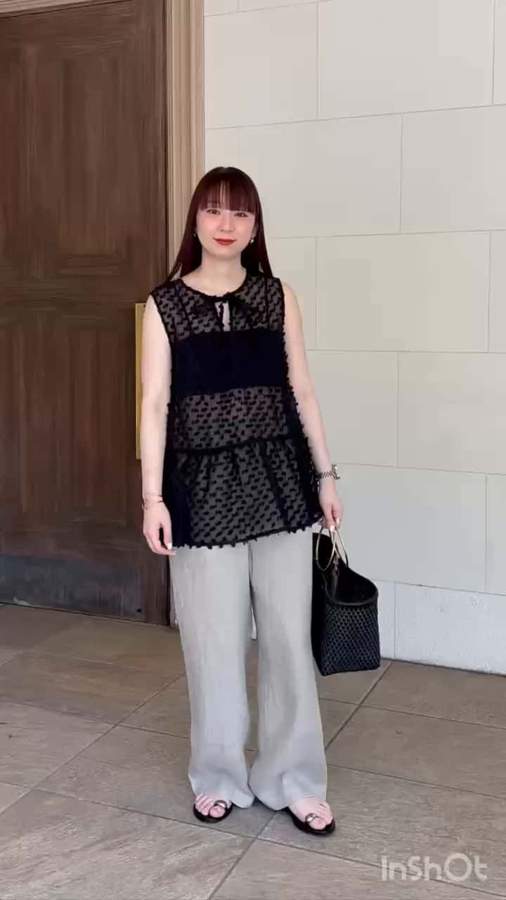 2025.06.05 ポンポンブラウス×セミワイドパンツ サムネイル画像