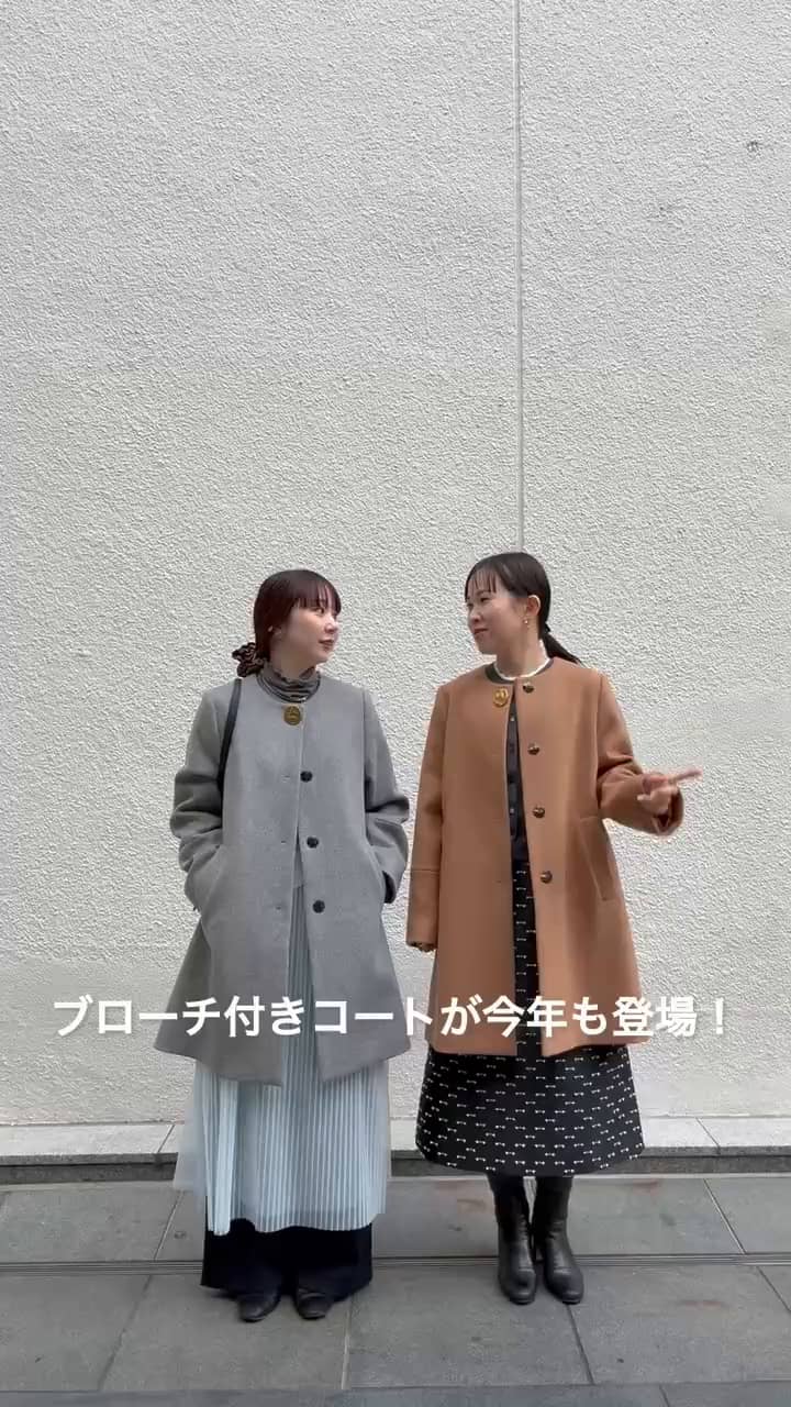 2025.12.27 ブローチ付Aラインコートの着比べ サムネイル画像