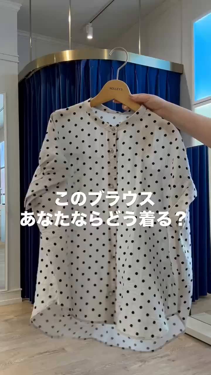 ドットノーカラーオーバーギャザーブラウス（5-0819-2-01-002