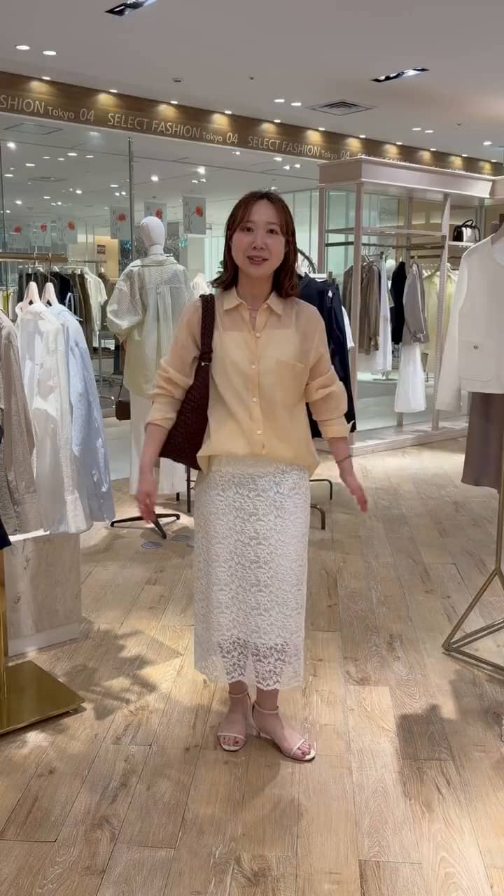 2026.04.19 シアーシャツ×レースタイトスカート🧡 サムネイル画像