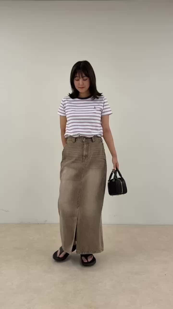 2025.07.30 ストライプT×デニムスカートコーデ サムネイル画像