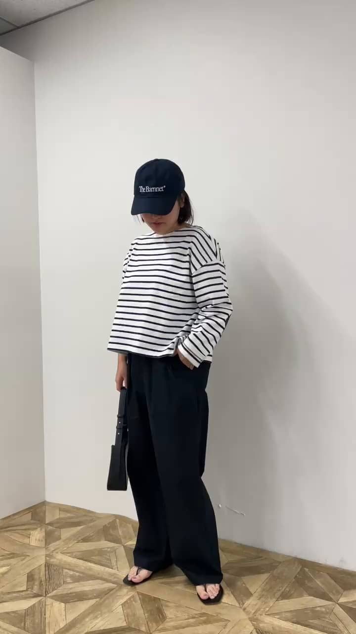 2024.08.16 ボーダーハートパッチクロップドロンTシャツ サムネイル画像