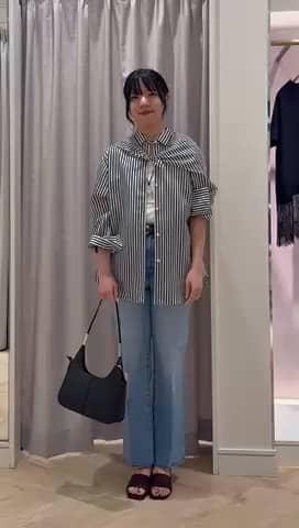 2026.08.30 スカーフ付きストライプシャツ💙 サムネイル画像