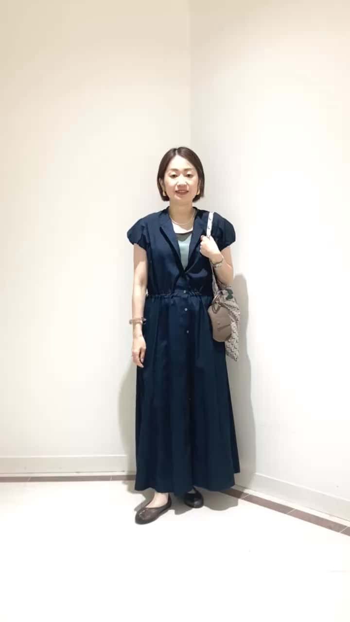 ドロストワンピース フハク切替ドロストワンピース【洗える】（マキシ・ロング