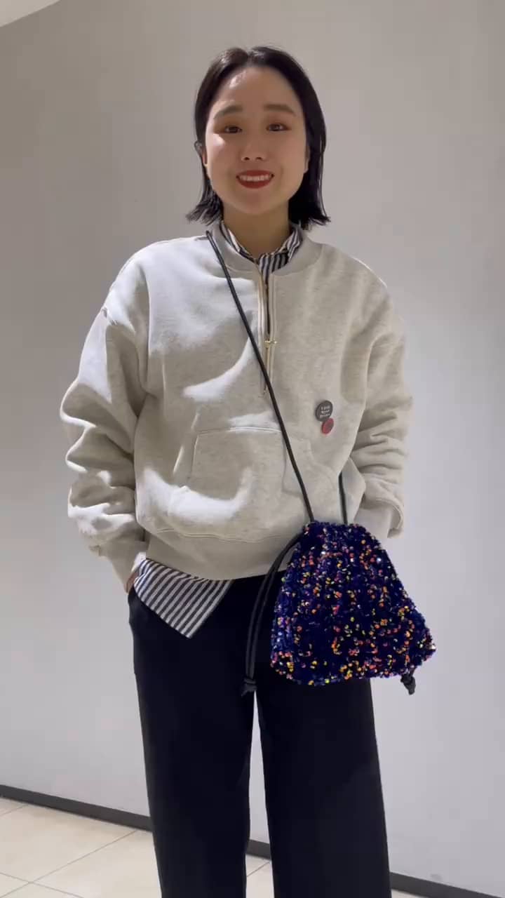 ショート丈ハーフジップスウェット(4-0331-1-23-001)|fredy ショート丈ハーフジップスウェット(4-0331-1-23-001)|fredy
