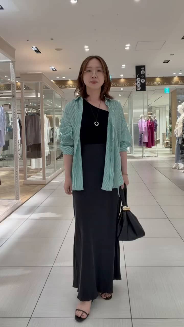 2026.07.03 グリーンが映える💚ストライプシャツコーデ サムネイル画像