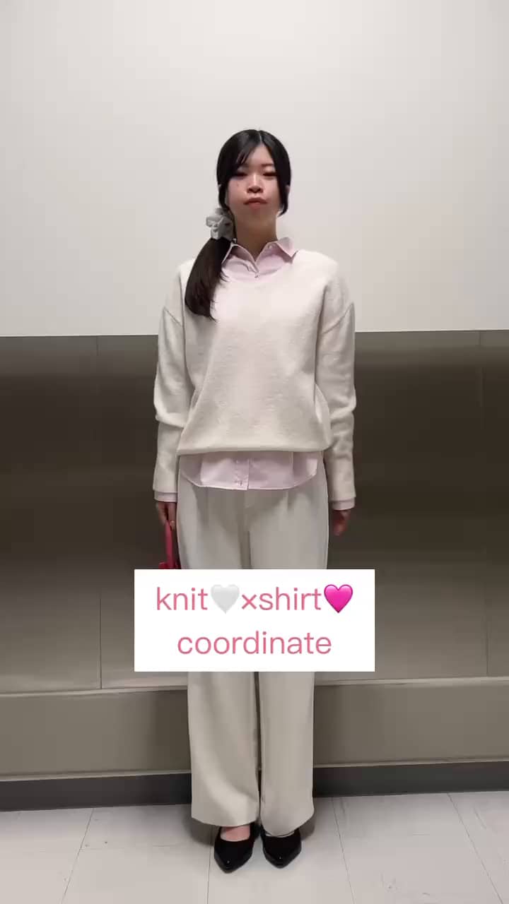 2025.12.27 ホワイトニット×ピンクシャツでレイヤードスタイル✨️ サムネイル画像
